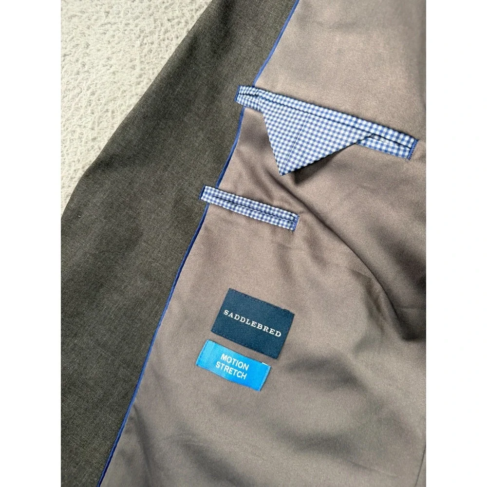 Saddlebred Blazer Mens 52L Gray Motion Stretch 2 Button Jacket Dual Vent NWT